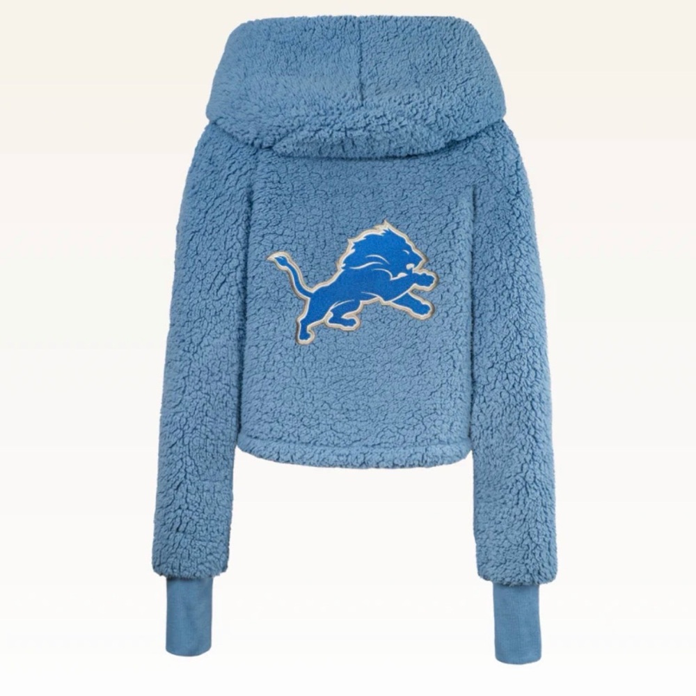 DETROIT LIONS CROPPED SHERPA LOUNGER JACKET